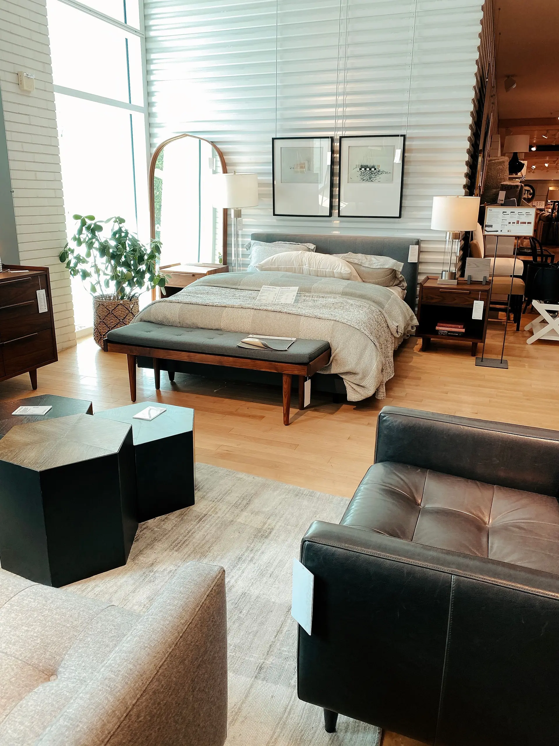 Furniture styled together in a retail display