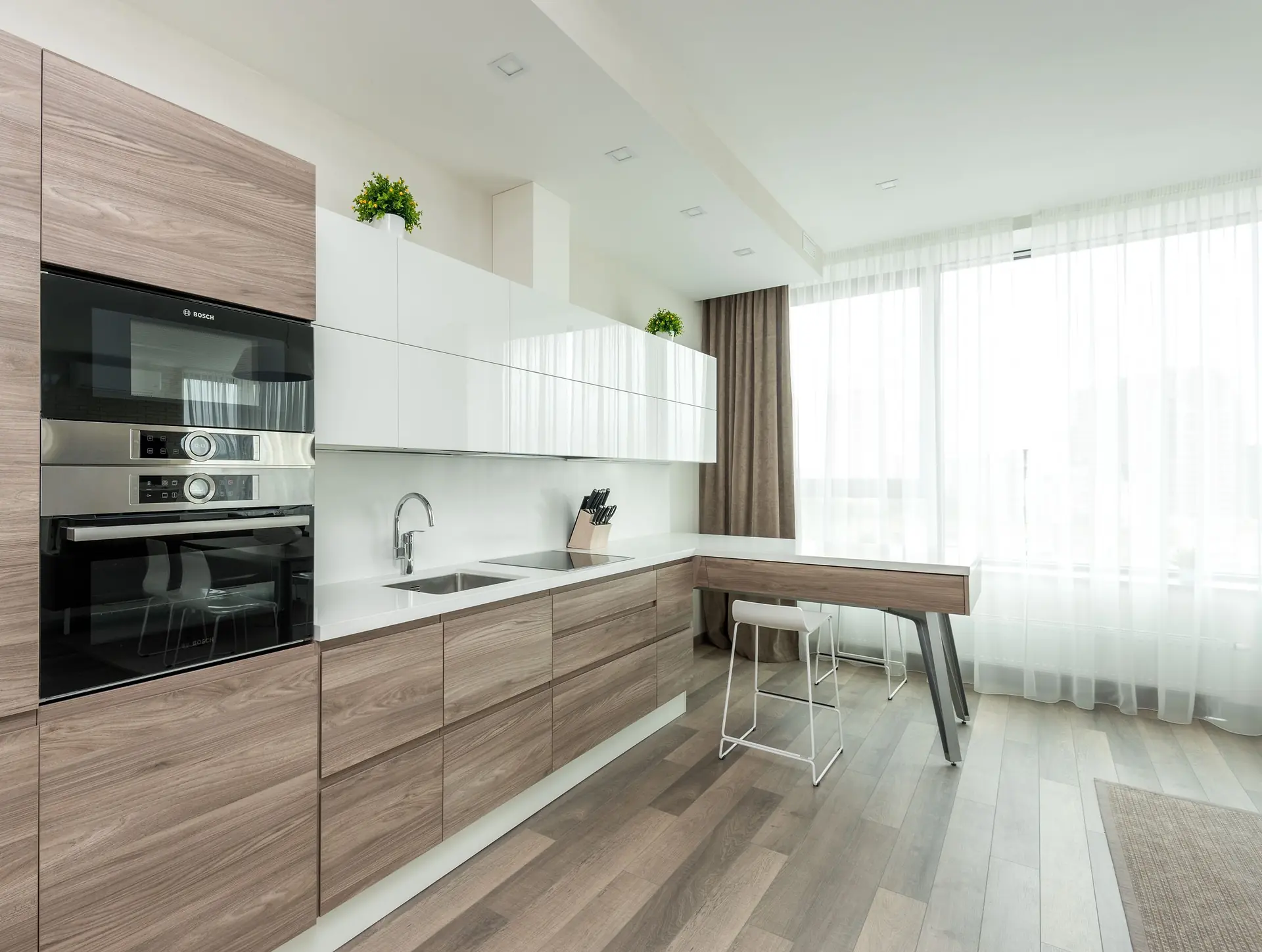 Modern kitchen interior with contemporary cabinetry